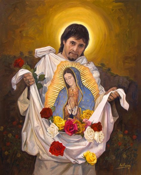 Saint of the Day – 9 December – St Juan Diego Cuauhtlatoatzin (1474-1548)  – Layman – Marian Visionary.   St Juan was born in 1474 in Tlayacac, Cuauhtitlan (about 15 miles n… Mother Mary Pictures, Juan Diego, Virgin Of Guadalupe, Mama Mary, Catholic Images, Catholic Priest, San Michele, Blessed Mother Mary, Religious Images