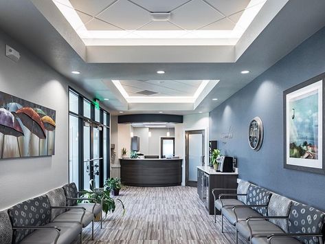 FAMILY DENTISTRY ASSOCIATES Hospital Lobby, Medical Office Furniture, Dentist Design, Dental Reception, Dental Ideas, Klinik Gigi, Company Interior, Waiting Room Design, Office Update