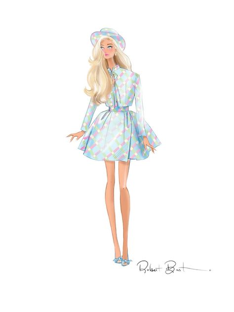 Girlhood Drawing, Feminine Experience, Barbie Mood, Barbie Classic, Barbie Art, Barbie Fashion Sketches, Barbie Aesthetic, Barbie Drawing, Fashion Design Sketch