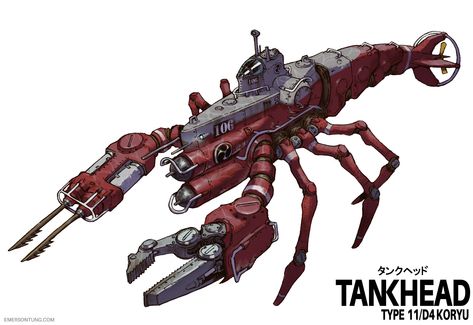 Dieselpunk Mech, Walking Tank, Mecha Tanks, Airship Art, Concept Vehicles Sci Fi, Robot Animal, Space Ship Concept Art, Hobby Ideas, Cool Robots