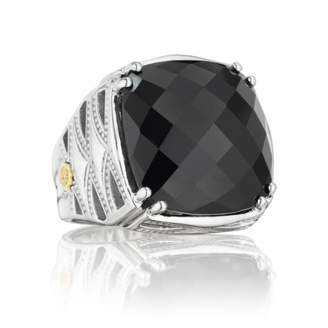 Tacori Black Onyx, I am dreaming of this ring! You will see it on my finger soon. Find it at Thomas Fox Jewelers in Grand Rapids, MI tsfox.com Tacori Rings, Tacori Jewelry, Crescent Ring, Tacori Engagement Rings, Rock Rings, Black Onyx Ring, Gold Ring Stack, Pear Shaped Diamond, Onyx Ring