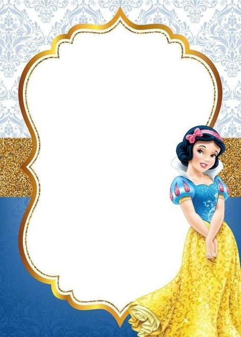 Snow White Invitations, Barbie Birthday Invitations, Princess Frame, Disney Frames, Birthday Barbie, Snow White Birthday Party, Snow White Birthday, Princess Birthday Invitations, Snow White Party