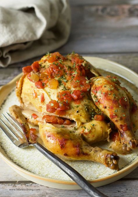 Crock Pot Cornish Hens, Cornish Hens Crockpot, Cornish Hen Crock Pot Recipe, Slow Cooker Cornish Hen, Cooking Cornish Hens, Gf Dinners, Slow Cooker Lemon Chicken, Roasted Cornish Hen, Cornish Hen Recipe