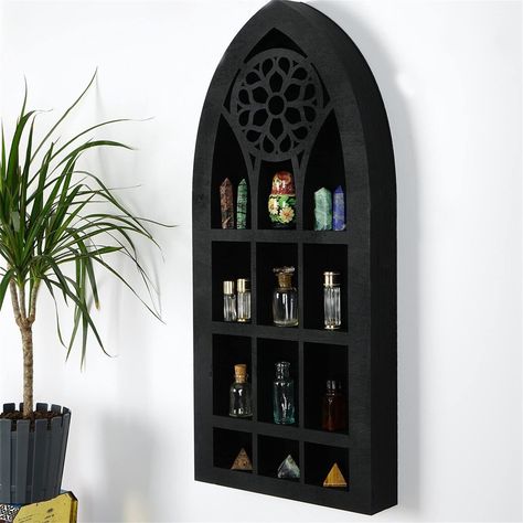 PRICES MAY VARY. Title: Floating Shelves Wall Mounted Gothic Boho Wall Hanging Decoration Black Creative Fairytale Essential Oil Shelf Old Church Window Crystal Wall Shelf for Living Room Bathroom Home. Product Type: Categories > Home Décor Products > Home Décor Accents > Floating Shelves Gothic Noir, Goth Things, Bilik Mandi, Church Window, Rustic Wooden Shelves, Window Shelves, Crystal Shelves, Fa Fal, Halloween Wall Decor