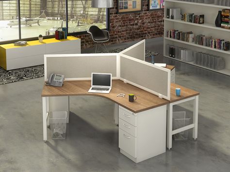 3 person 120 degree desking unit 3 Person Workstation, 3 Person Desk Work Stations, 3 Person Office Layout, 3 Desk Office Layout, 3 Person Desk, 3 Person Office, Workstations Office Design, Triangle Desk, Private Office Furniture