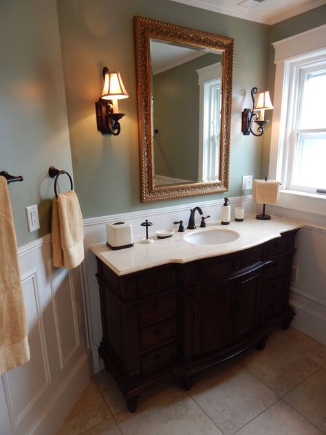 Southern Living Luxury Bathroom - Traditional - Bathroom - Other - by Adonai's Way Contracting, LLC | Houzz Beige Bathrooms, Bathroom Traditional, Elegant Bathroom Decor, Picture Frame Moulding, Traditional Bathrooms, Living Luxury, Beige Bathroom, Picture Frame Molding, Elegant Bathroom