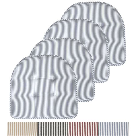 Pinstripe U-shaped Memory Foam Chair Pad - Bed Bath & Beyond - 32563363 Foam Chair, Anti Fatigue Kitchen Mats, Summer Patio, Outdoor Chair Cushions, Linen Chair, Chair Seat Cushion, Kitchen Chair, Sporting Event, Patio Accessories