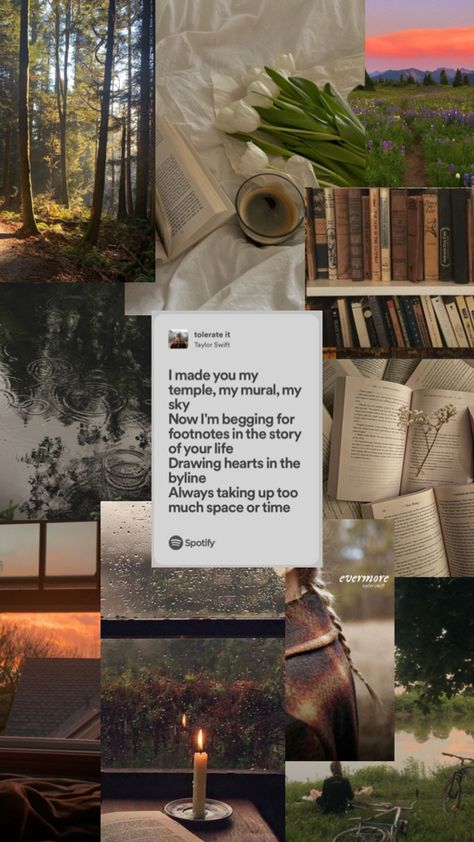 Taylor swift evermore aesthetic coffee lake woods books girly Books And Taylor Swift, Taylor Swift Evermore Aesthetic, Lakes Taylor Swift, The Lakes Taylor Swift, Evermore Aesthetic, Tolerate It, Taylor Swift Evermore, Taylor Swift Aesthetic, Wood Book