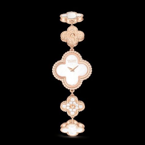 Van Cleef Watch, Alhambra Watch, Van Cleef & Arpels, Vvs Diamond, Rose Gold Case, Rose Gold Bracelet, Van Cleef Arpels, Van Cleef, 18k Rose Gold