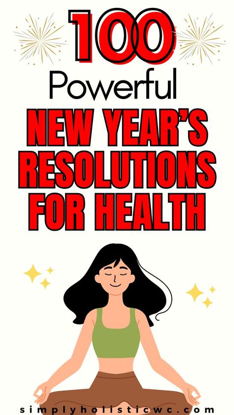 Simple New Year's Goal Ideas Health New Years Resolutions, New Year Health Challenge, Health 2025, 2025 Resolution, New Year Health, New Year Fitness, Health Resolutions, Goal Ideas, Health And Wealth