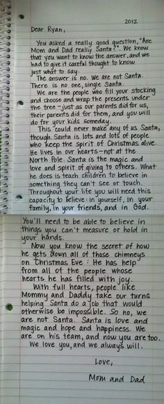 Santa Reveal Letter, Santa Explanation Letter, Spirit Of Santa Letter, Funny Letters To Santa, Santa Letter For Older Kids, Santa Is Not Real Letter, Letter To Child About Santa Truths, The Truth About Santa Letter, Letter To Kids About Santa