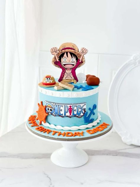 Luffy Cake One Piece, Monkey D Luffy Cake, One Piece Anime Cake, Luffy Cake, 2023 Cakes, One Piece Cake, One Piece Birthdays, Milk Chocolate Fudge, One Piece Theme