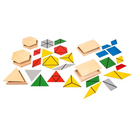 Constructive Triangles | Nienhuis Montessori Plane Geometry, In Plane, Montessori Preschool, Educational Materials, Early Childhood, Triangles, Montessori, Geometry, Create Yourself