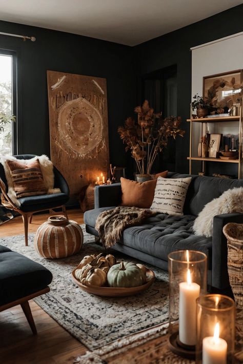 Fall Furniture , Autumn Cozy Fall ,Decor Easy Fall ,
Decor Neutral Fall ,Decor Fall ,Decor Inspiration ,Fall Decor Ideas Dark Boho Decor, Living Room Boho Chic, Fall Bathroom Decor Ideas, Dark Boho Living Room, Cozy Boho Living Room, Living Room Upgrades, Fall Fireplace Decor, Autumn Dark, Fall Bathroom Decor