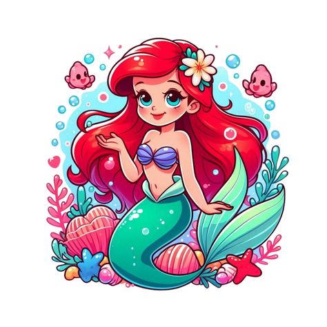 Ariel Pictures, Animal Tattoos For Women, Mermaid Png, Cartoon Mermaid, Nice Tattoos, Disney Cuties, Mermaid Clipart, Fav Products, Cute Disney Drawings