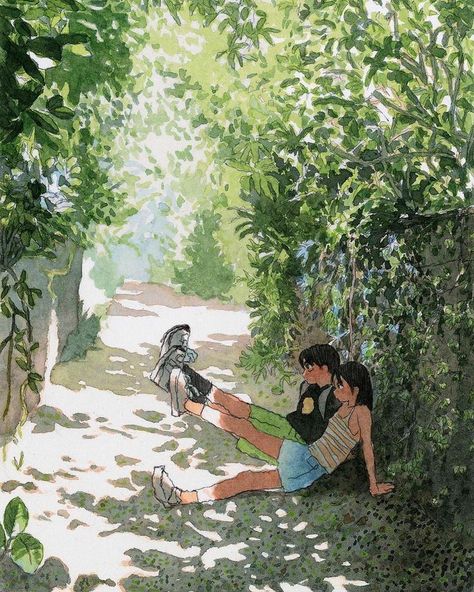 Arte Indie, Japon Illustration, Arte Sketchbook, Wow Art, Ethereal Art, Green Aesthetic, الرسومات اللطيفة, Anime Scenery, Cartoon Art Styles