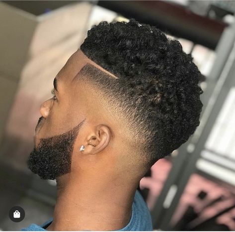 Hearcuts For Men, Black Men Curly Hair Fade, Mohawk Fade Black Men, Drop Fade With Curls, Shadow Fade Haircut Men Black, Fade Haircut Black Men, Low Drop Fade Haircut For Black Men, Drop Fade Haircut Black Men, Short Mohawk Fade