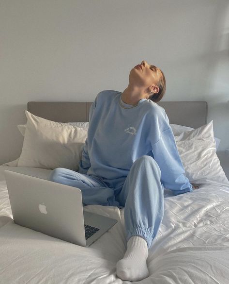 Light Blue Sweats Outfit, Light Blue Sweatshirt For Winter Loungewear, Casual Oversized Light Blue Hoodie, Oversized Light Blue Hoodie For Loungewear, Glow Up Vision Board, Light Blue Relaxed Fit Sweatshirt For Streetwear, Light Blue Oversized Hoodie, Slip Dress Street Style, Glow Up Aesthetic