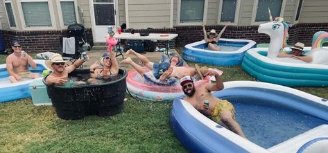 Bring your own pool party lol fun idea Bring Your Own Pool Party, Pool Party Lol, Night Pool Party, White Trash Party, Pool Party Food, Pool Party Games, Trash Party, Backyard Bbq Party, Spongebob Birthday Party