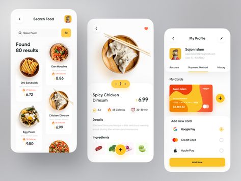 Hey Dribbblers 🔥 Here are some other screens of Food Delivery App., I tried to make an app that is minimal, modern, and easy to use without any distractions. There's a lot of room for improvemen... Desain Ux, Ui Ux 디자인, Food Delivery App, Mobile App Design Inspiration, Ui Ux Designer, Delivery App, App Design Inspiration, App Interface, App Ui Design