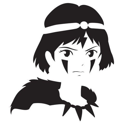 Princess Mononoke Studio Ghibli Pumpkin Stencil, Studio Ghibli Silhouette, Ghibli Silhouette, Stencil Drawings Ideas, Ghibli Template, Ghibli Pumpkin, Anime Pumpkin Carving, Anime Pumpkin, Pumpkin Templates