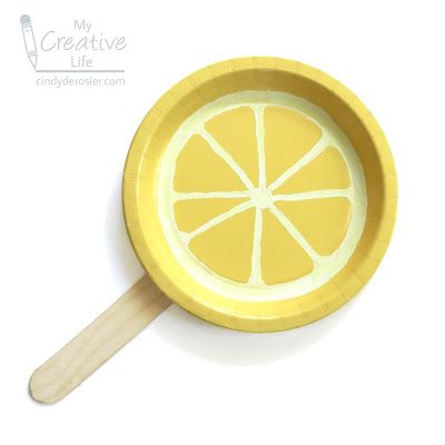 Cindy deRosier: My Creative Life: Paper Plate Lemon Fan Home Decor Ideas Paper, Lemonade Stand Party, School Age Crafts, Paper Flower Wall Hanging, Picnic Activities, Lemon Crafts, Fruit Crafts, Wall Hanging Ideas, Recycled Crafts Kids