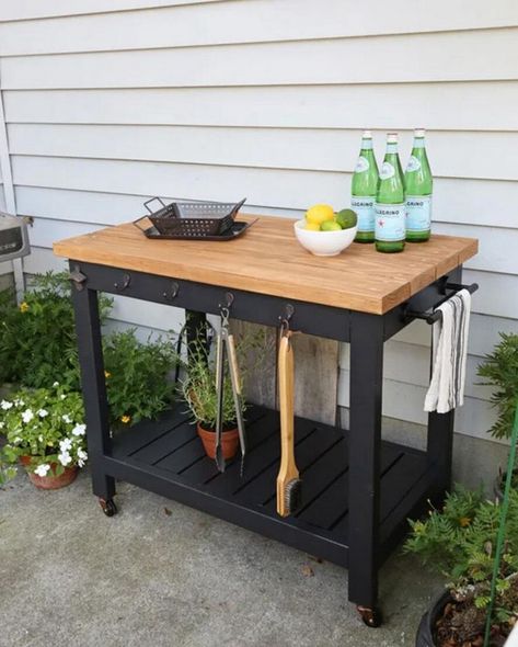 Diy Grill Cart, Diy Grill Table, Outdoor Grill Cart, Outdoor Cooking Station, Patio Refresh, Grill Cart, Outdoor Grill Station, Bbq Table, Diy Grill