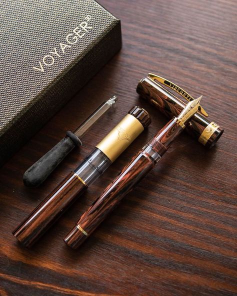 Goulet Pens on Instagram: “What fountain pen accessories do you always travel with? The Visconti Voyager 30 comes with a matching Visconti Inkwell, so it’s great for…” Fountain Pen Aesthetic Vintage, Fountain Pens Calligraphy, Visconti Fountain Pen, Sailor Fountain Pen, Antique Fountain Pen, Vintage Pens, Demonstrator Fountain Pen, Goulet Pens, Goulet Pens Company