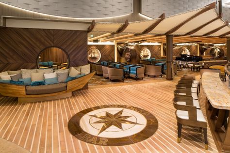 Top 5 Harmony of the Seas bars and lounges | Royal Caribbean Blog Nautical Bar, Biggest Cruise Ship, Royal Caribbean Cruise Ship, Yacht Interior Design, Harmony Of The Seas, Beach House Living Room, Sea Pictures, Romantic Cabin, Romantic Cruise