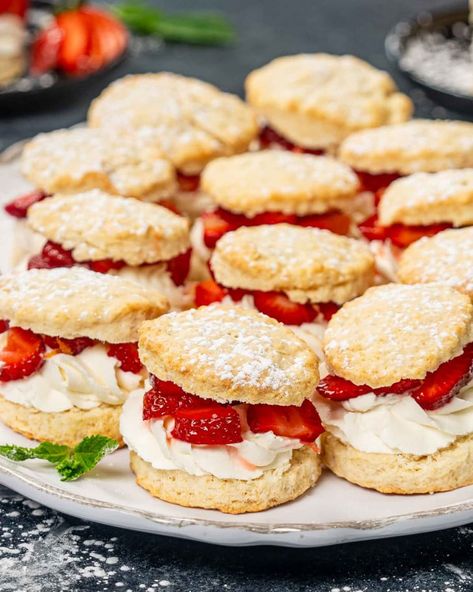 Strawberry Shortcake - Jo Cooks Strawberries Shortcake, Chinese Lemon Chicken, Strawberries And Whipped Cream, Strawberry Shortcake Recipe, Jo Cooks, Strawberry Shortcake Recipes, Flaky Biscuits, Shortcake Recipe, Takeout Food