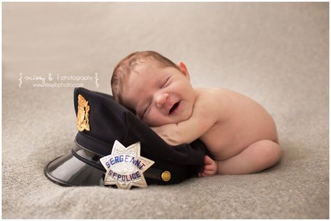 Newborn Police, Boy Newborn Pictures, Police Baby, Baby Boy Newborn Pictures, Police Hat, Newborn Pics, Boy Newborn, Baby Boy Photography, Baby Sleep Problems