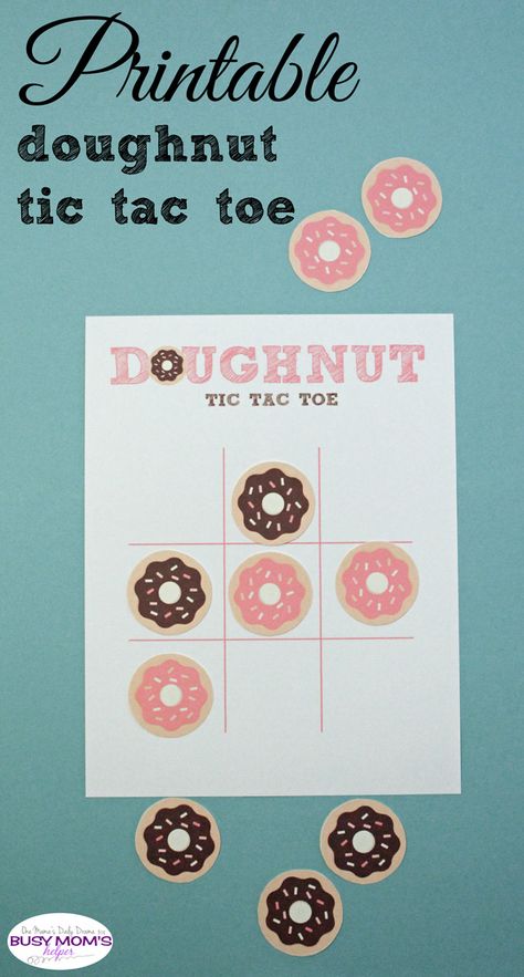 Printable doughnut tic tac toe | One Mama's Daily Drama for Busy Mom's Helper Donut Sprinkle, Daily Drama, Donut Theme Party, Doughnut Party, Birthday Games For Adults, Donut Themed Birthday Party, Grown Up Parties, Shopkins Party, Birthday Donuts