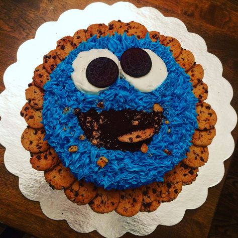 Diy Cookie Monster Cake, Cookie Monster Cookie Cake, Cookie Monster Cakes, 44 Birthday, Goofy Cake, Monster Diy, Monster Cakes, Oreo Cookie Recipes, Soft Cookie Recipe