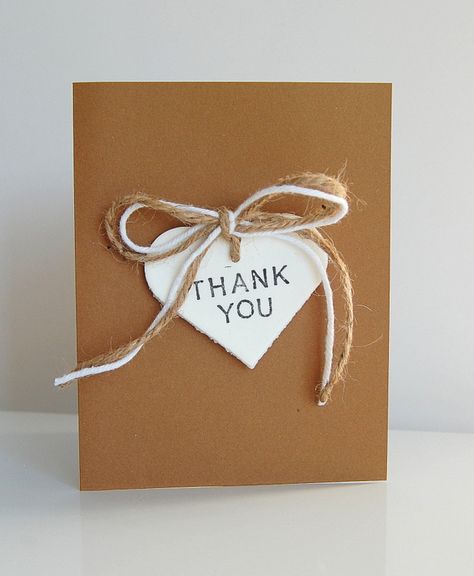 rustic thank you card Thank U Cards, Teacher Thank You Cards, Handmade Thank You Cards, Thanks Card, Birthday Cards Diy, Creative Cards, Simple Cards, Cute Cards, Easy Homemade