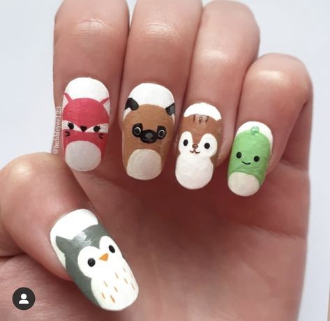 Squishmallow Nail Designs, Squishmallows Nails, Squishmallow Nail Art, Squishmellow Nails, Squishmallows Art, Squishmallow Nails, Squish Mellow, 9th Birthday Cake, Nails Kids