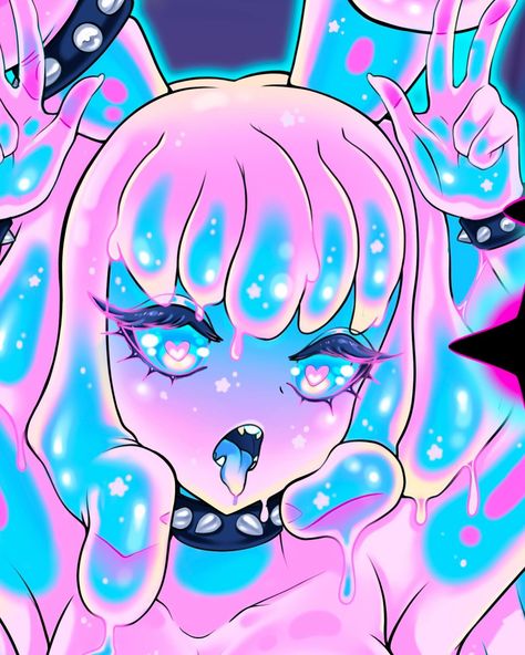 How To Draw Slime, Slime Girl Oc, Slime Girl Character Design, Slime Girl Art, Slime Monster Art, Slime Character Design, Alien Art Drawing, Female Monster Art, Slime Character Art