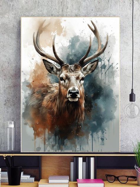 Avoidant Attachment, Meaningful Paintings, Deer Artwork, Deer Pictures, Deer Illustration, Deer Painting, Deer Art, Watercolor Canvas, Diy Diamond Painting