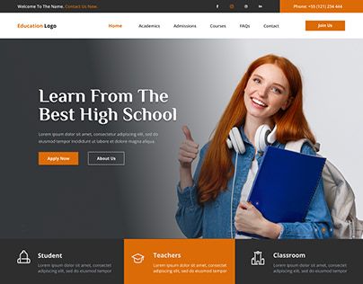 Check out new work on my @Behance profile: "school website" http://be.net/gallery/179645267/school-website School Website Design Templates, School Website Design Inspiration, School Website Design, School Website Templates, Web Design School, Ui Ux Website, Vocational School, Website Mockup, Ui Design Website