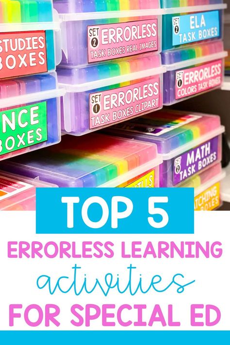 Special Needs Task Boxes, Centers In Special Education Classroom, Preschool Stations Classroom, Ecse Classroom Activities, Sensory Bins Special Education, Task Boxes For Special Education Elementary, Elementary Sped Task Boxes, Classroom Task Boxes, Special Education Classroom Activities