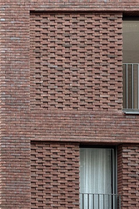 Architect: Avenier Cornejo Architectes, Paris; Copyright: Schnepp Renou, Charlotte Toscan, Simone Bossi, Avenier Cornejo If you want the service, send me a message here, or contact me at the link Urban Rooms, Flat Roof Extension, Brick Face, Small Apartment Building, Brick Works, Brick Cladding, Brick Detail, Brick Construction, Brick Texture