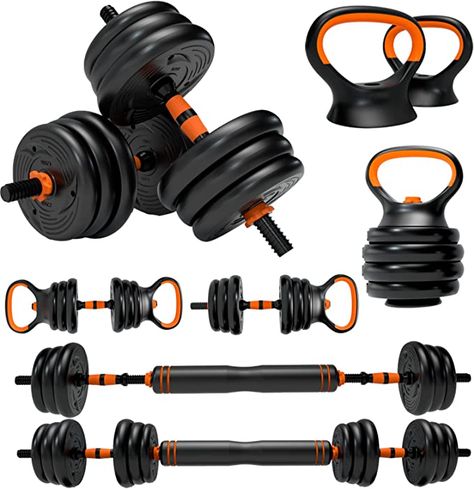 ARUNDO Dumbbells Set 20/30KG, 2 in 1 Dumbbell Barbell Lifting Set Workout Weight Set for Home Gym Equipment Lifting Set Strength Training Equipment,Anti slip adjustable Dumbbell Set Barbell Lifts, Weight Lifting Equipment, Home Gym Set, Adjustable Dumbbell Set, Weightlifting Gym, Barbell Set, Adjustable Weight Bench, Luck Spells, Weight Lifting Workout