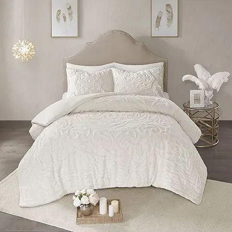 Amazon.com: AMAZON Best Selling Layered Bedding Cream Duvet, Grey Comforter Sets, Cotton Comforter Set, King Duvet Cover Sets, Chic Bedding, Shabby Chic Bedding, White Comforter, King Comforter Sets, Cotton Comforters