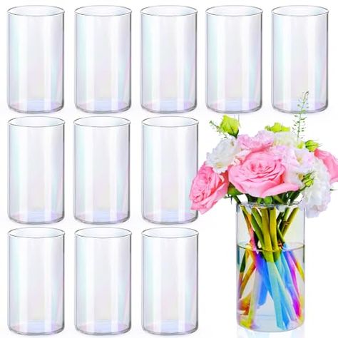 Floating Candle Vases, Cylinder Vase Centerpiece, Tall Vase Centerpieces, Cylinder Centerpieces, Candle Vases, Floating Candle Vase, Vases For Centerpieces, Sweet 16 Centerpieces, Floating Candle Centerpieces