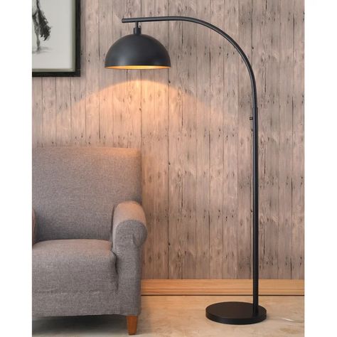 AllModern Maureen 71" Arc Floor Lamp & Reviews | Wayfair.ca Arc Lamp Living Room, Urban Loft Living Room, Modern Arc Floor Lamp, Rustic Floor Lamps, Contemporary Floor Lamp, Tall Floor Lamps, Bronze Floor Lamp, Arc Floor Lamp, Industrial Floor Lamps