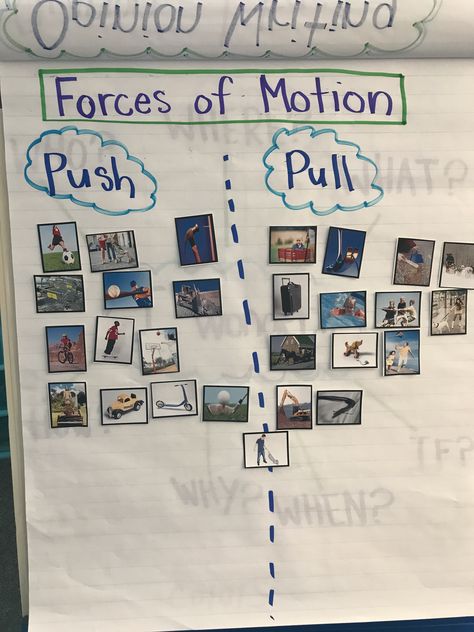 Science Forces Display Ks2, Force And Motion Activities Kindergarten, Push And Pull Science Experiments, Forces Of Motion Kindergarten, Primary Classroom Displays, Force Activities, Ks2 Science, 2024 Classroom, Motion Activities