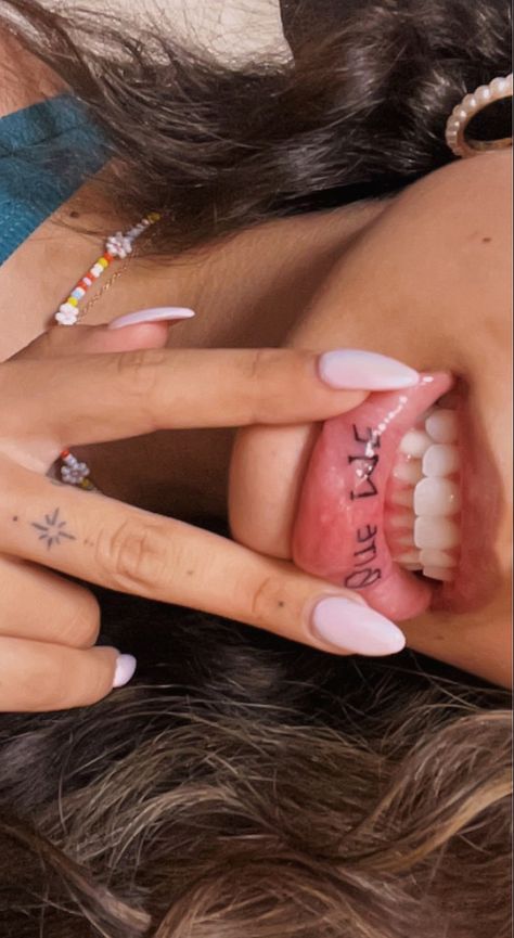 Lip Tattoo Aesthetic, Bite Me Tattoo, Tamil Tattoo, Me Tattoo, Tattoo Aesthetic, Cute Tattoos For Women, Lip Tattoos, Bite Me, Nail Accessories