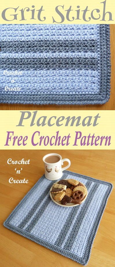 Crochet this grit stitch place mat. Perfect for your tables and sideboards. Free crochet pattern. #crochetncreate #freecrochetpatterns #crochetforkitchen Crochet Placemat, Crochet Placemat Patterns, Crochet Table Mat, Crochet Coasters Free Pattern, Crochet Mat, Crochet Patterns Free, Crochet Placemats, Crochet Table Runner Pattern, Confection Au Crochet