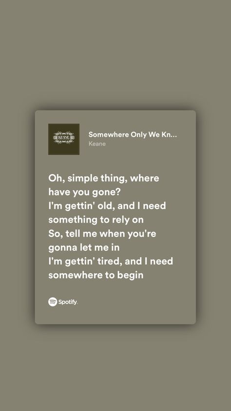 Somewhere Only We Know Spotify, Somewhere Only We Know Lyrics, Songs Background, Chet Faker, Brilliant Quotes, Where Have You Gone, Brilliant Quote, Somewhere Only We Know, Double Dare