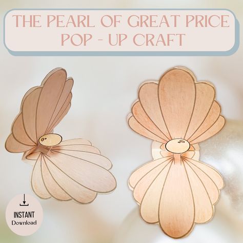 The Parable of the Pearl of Great Price Craft|  Parable of the Pearl Activity| Sunday School Lesson| Kids Ministry Craft| Homeschool Craft Parable Of The Pearl Craft, Pearl Of Great Price Craft, The Pearl Of Great Price, Pearl Of Great Price, Pearl Crafts, Homeschool Crafts, Kids Ministry, Bible Lessons For Kids, Sunday School Lessons