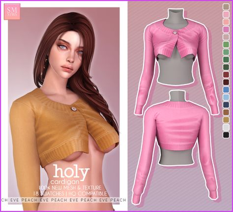 PEACH | Holy Cardigan | SM Sims on Patreon Sm Sims, Ts4 Patreon, Sims 4 Cas Mods, Sims 4 Anime, Pelo Sims, Free Sims 4, Sims 4 Expansions, Sims 4 Cc Folder, Sims 4 Gameplay